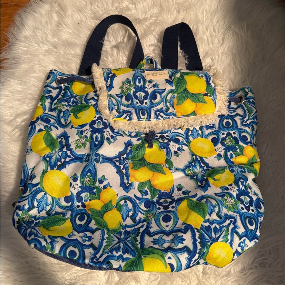 Lemon Print La Divina Italian Backpack bought in Italy